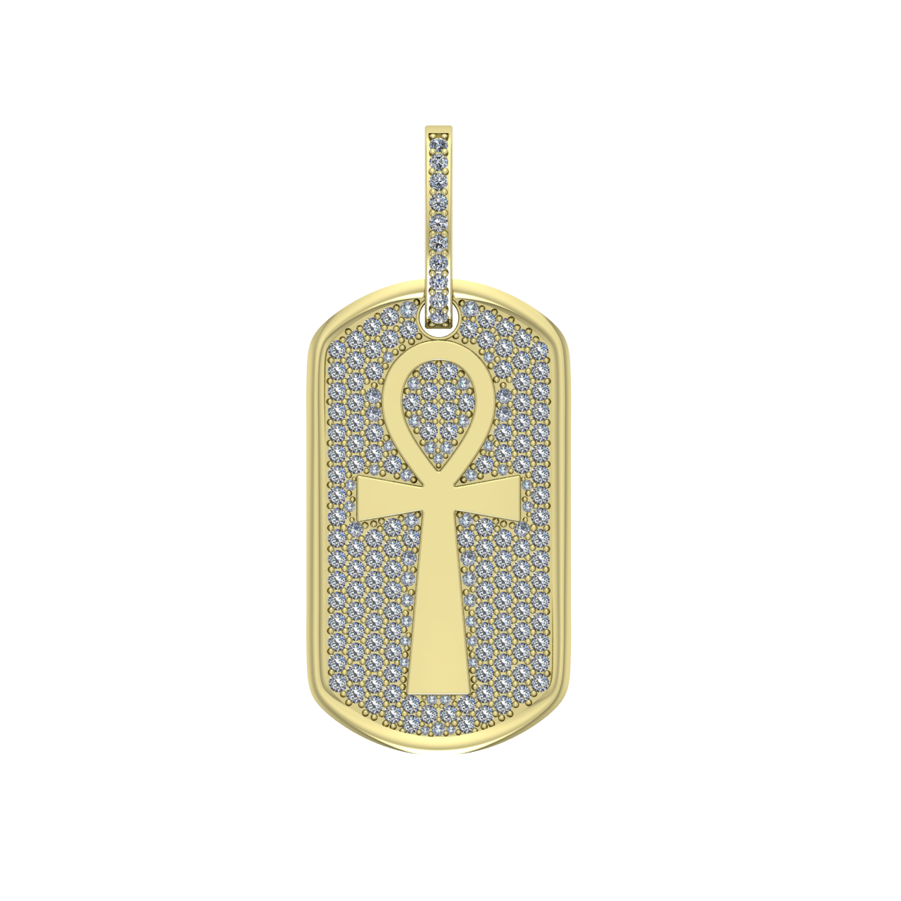 HIP-HOP DOG TAG  DIAMONDS  PENDANT